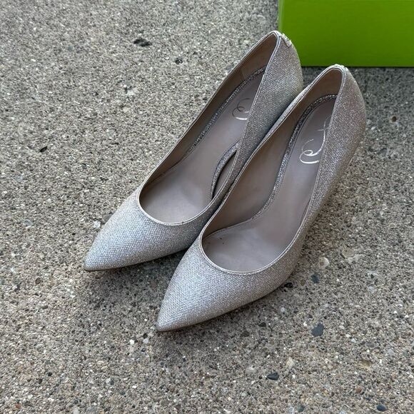 Sam Edelman Hazel Pointed Toe Pump Champagne Gold mesh - Picture 3 of 8